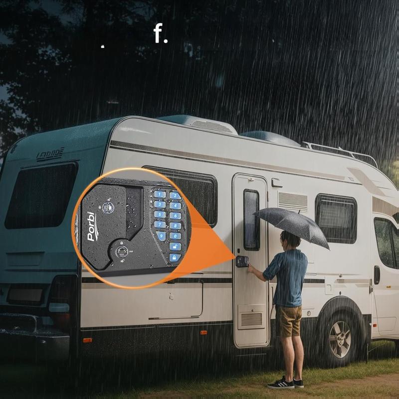 Full Metal RV Keyless Entry Door Lock with Password & Remote, Anti-Peeping & Backlit Keypad, Durable and Secure Camper Latch Replacement for RV Travel Trailer, Patented Security Structure