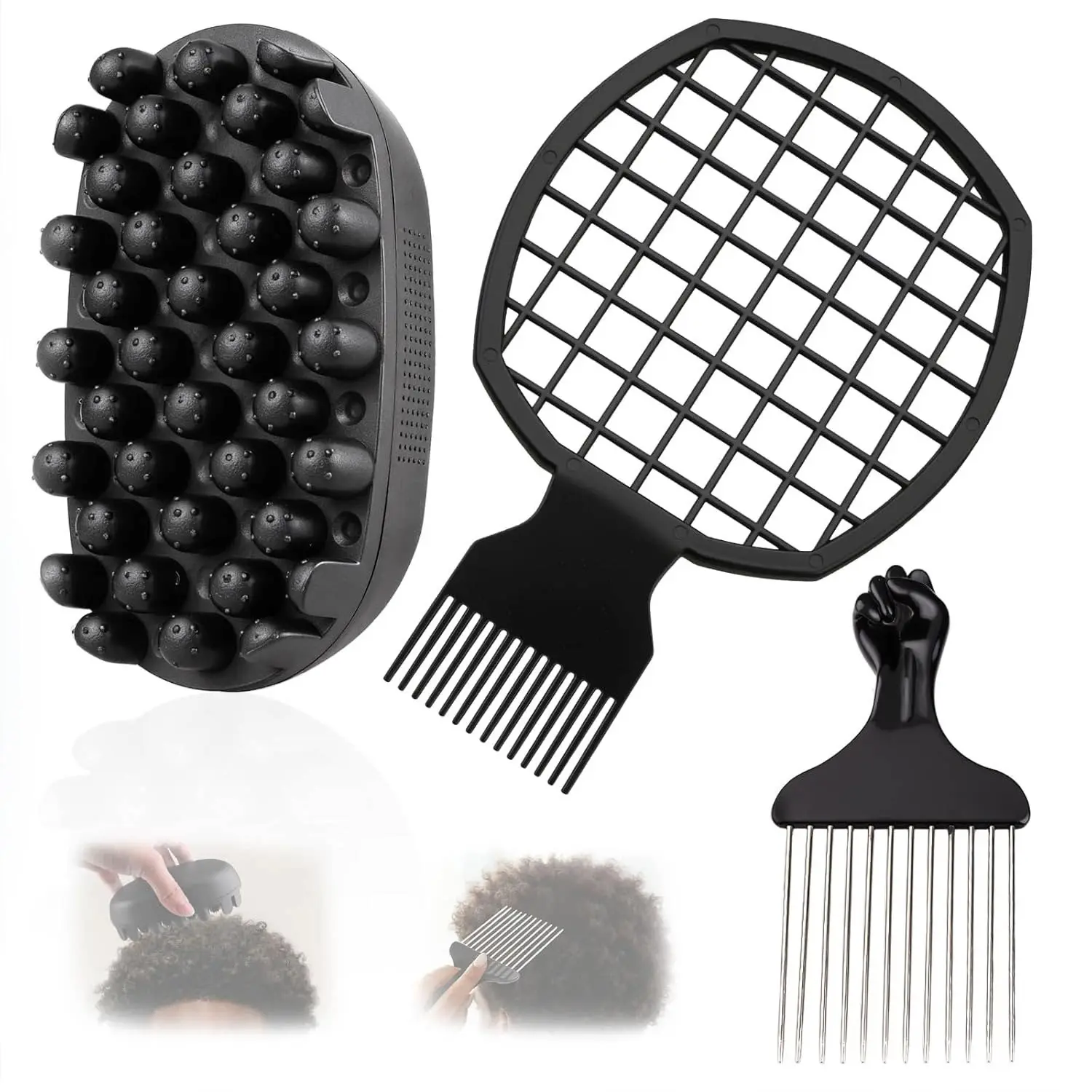 2pc Ergonomic Rubber-Curl Foam-Sponge Styling Tool, Soft Durable One Size for Type-4C Tight-Coil Hair, Gentle Curling & Defined Curl Low-Manipulation Hairstyles, Compact Accessory for Daily Home & Professional Salon Use