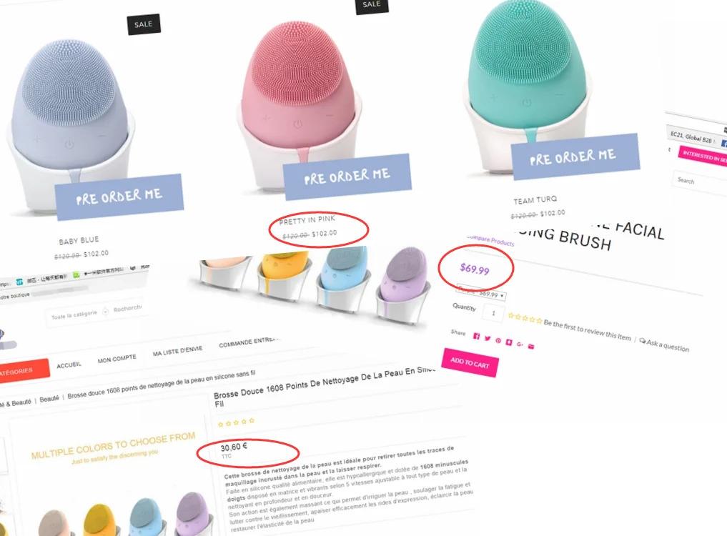 RTS Silicone Spin Skin Scrubber Electric Sonic Facial Brush Cleaner USB Rechargeable Face Cleansing Brush