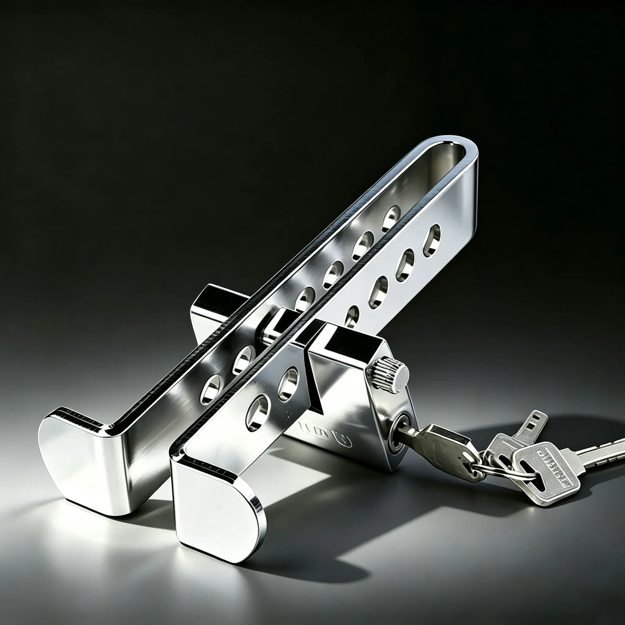 Anti-Theft Car Stainless Steel Brake Clutch Pedal Lock, Steering Wheel Safety Lock, Locking, Suitable for Pedals <=1.5 Cm, 1 Piece
