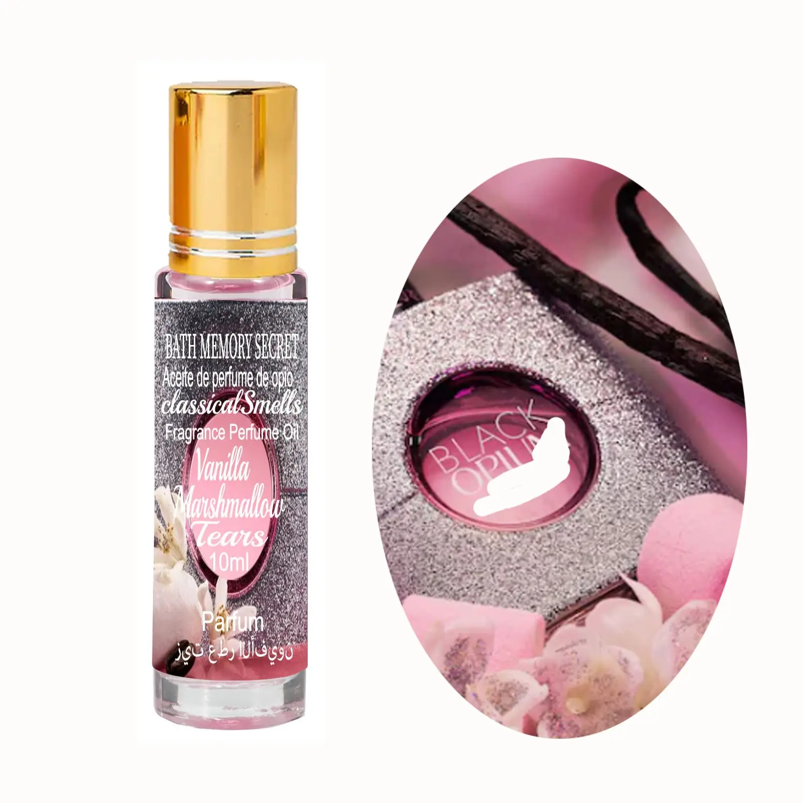 10ML Vanilla Marshmallow Body Oil, Long-Lasting Floral Scent, Women's Perfume, 20% Concentration, Alcohol-Free Fragrance Oil, Concentrated Oil