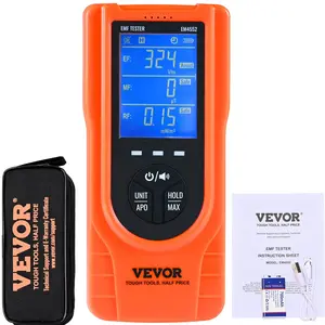 【DealsForYouDays】VEVOR 3-in-1 EMF Meter, 5Hz - 3.5GHz, Handheld Rechargeable Electromagnetic Field Radiation Detector, Digital LCD EMF Tester for EF MF RF Home Inspections Outdoor Ghost Hunting Paranormal Equipment