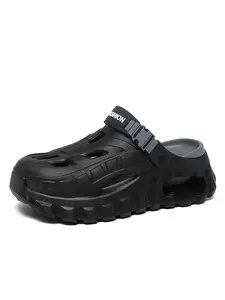 2026 Men's Summer Slippers, Outdoor Teenagers Thick Sole, Height Increasing, Driving Dual Use, Closed Toe, Cool Hollow Shoes