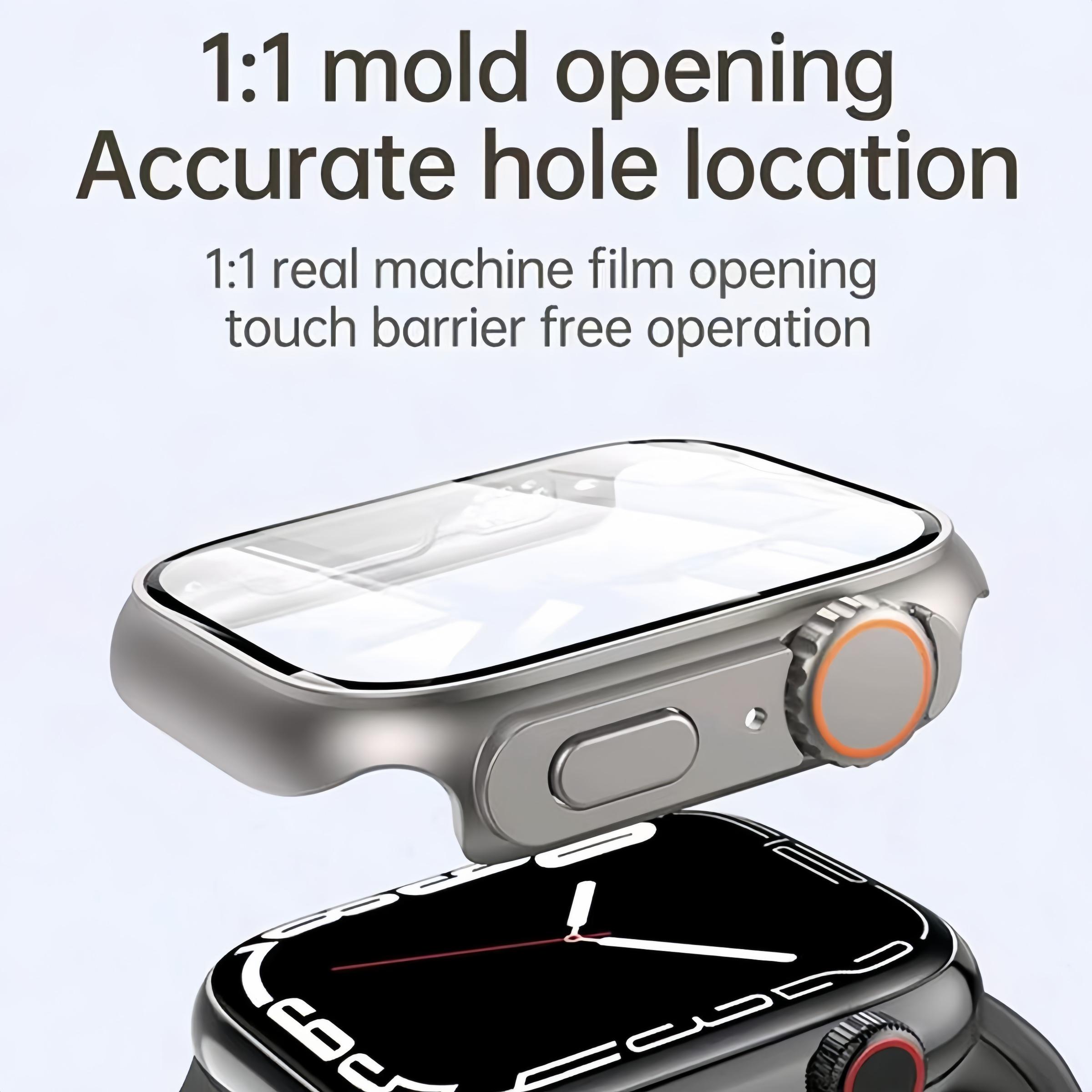 Ultra-Thin Hard PC Watch Screen Protector Case (49mm), Built-In Tempered Glass for iWatch Ultra/Ultra 2, Durable Protective Cover