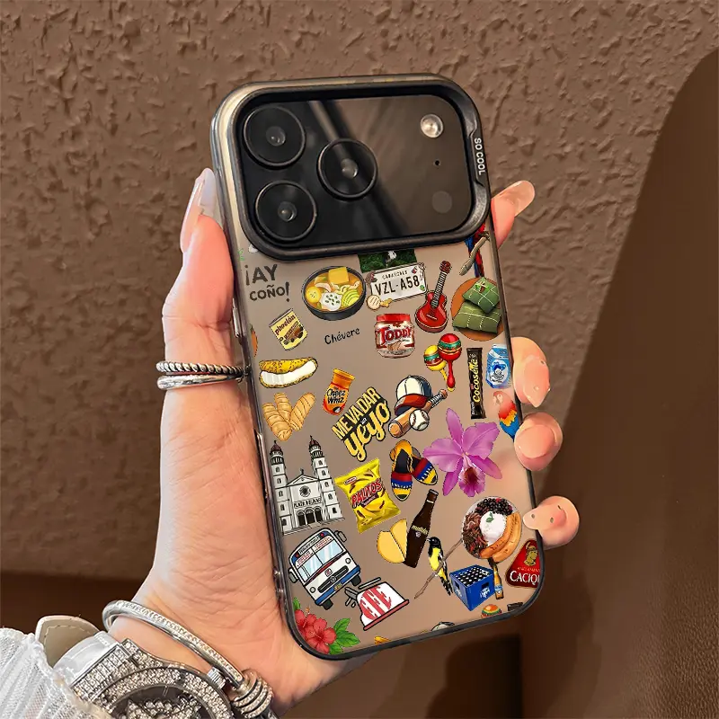 Colombia Vintage Collage Sticker Smartphone Case - Shockproof, Anti-Drop, Durable, Dustproof, Waterproof Matte Acrylic Cover, Stylish Camera Protection, Phone Accessories for iPhone 17 Air,16 Pro Max,15,14 Plus,13,12,11,XR,XS