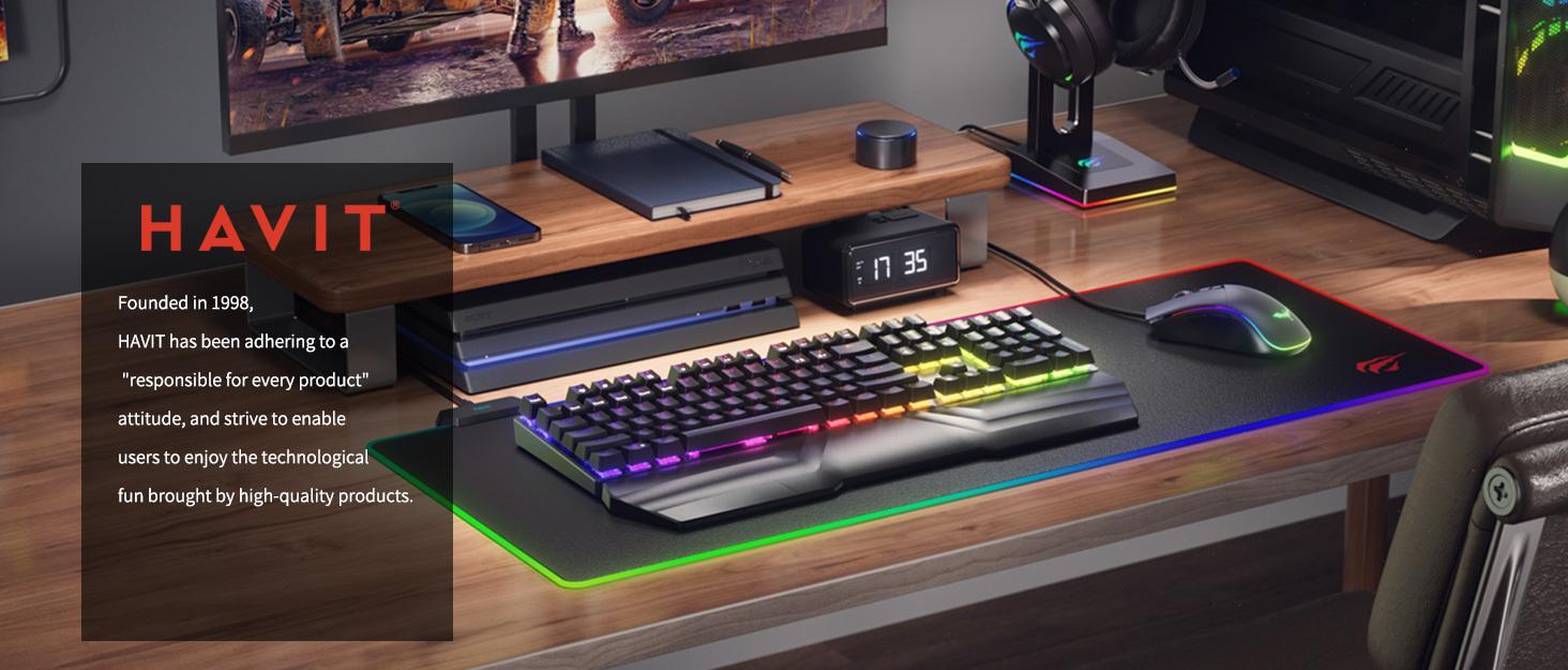 havit HV-F2056 15.6"-17" Laptop Cooler Cooling Pad - Slim Portable USB Powered (3 Fans), Black/Blue