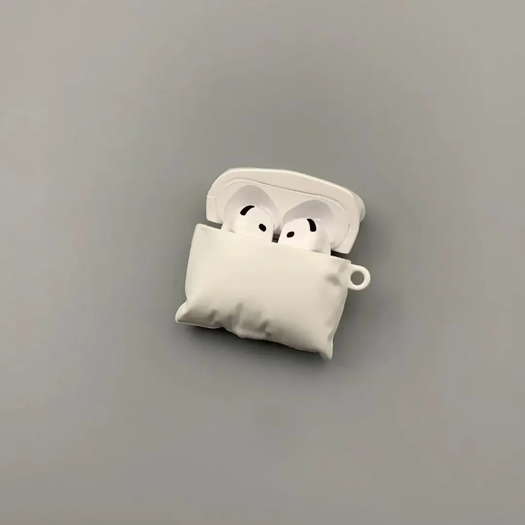 Creative Fun Pillow Silicone AirPods Case Cover, Soft Protective Shell for Apple Earphones, Stylish Design, Durable Material