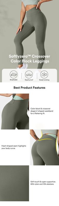 Halara Softlyzero Crossover Color Block Leggings-UPF50+