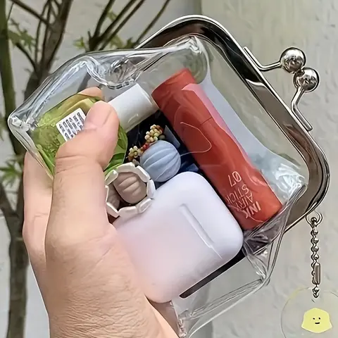 3 Piece Transparent PVC Coin Wallet Set, Lockable for Travelers and Daily Use, Keeps Your Essentials Organized in Style, Coin Pouch, Portable Travel Organizer