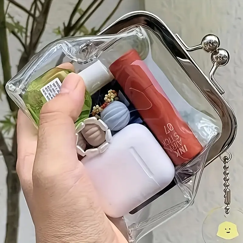 3 Piece Transparent PVC Coin Wallet Set, Lockable for Travelers and Daily Use, Keeps Your Essentials Organized in Style, Coin Pouch, Portable Travel Organizer