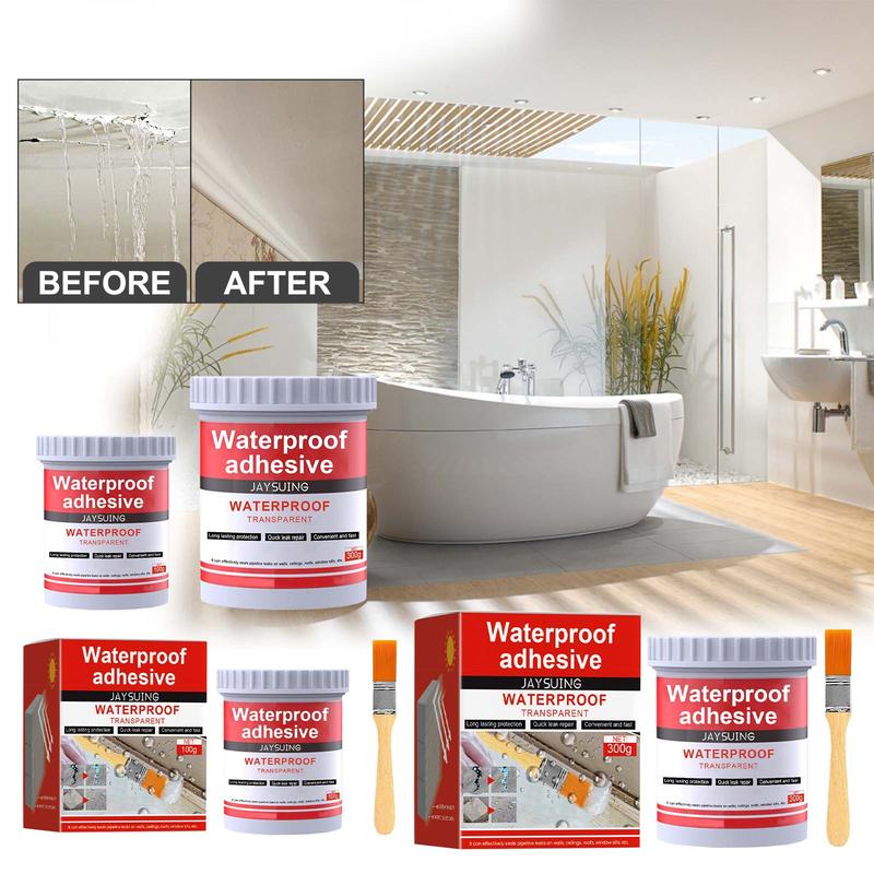 Transparent Waterproof Glue (100g Set) for Roof, Bathroom, Kitchen Wall Waterproofing, No Tile Breaking, Leak Repair Coating