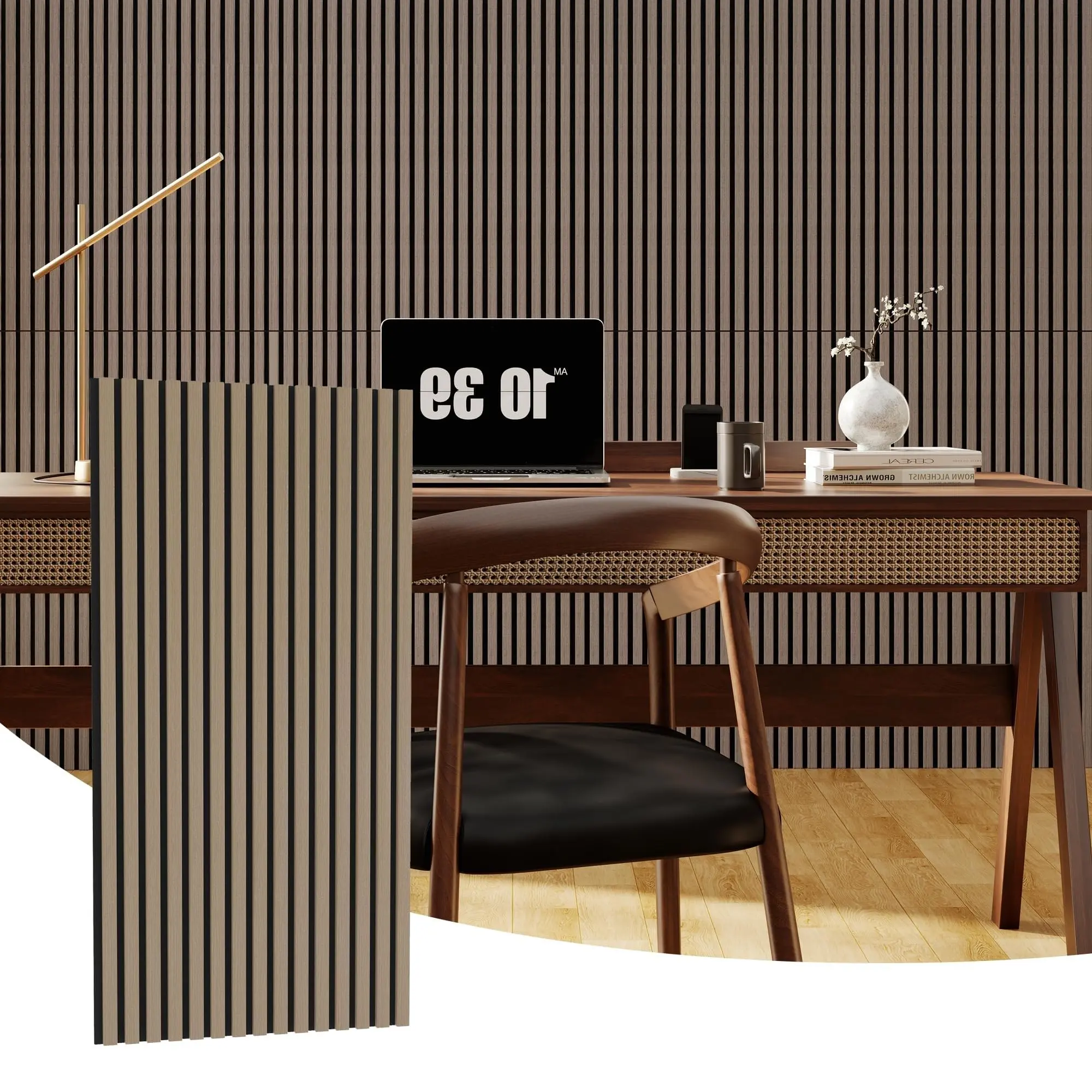 3D Fluted Wood Acoustic Room Panels - Natural Oak Finish Wood Slats for Sound Control, Sound Absorption, Noise Reduction, Multiple Sizes & Sets Available
