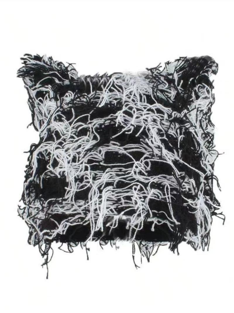 Men's Cat Ear Knit Beanie, Soft & Comfy Winter Hat, Trendy Fall & Winter Fashion for Men & Women