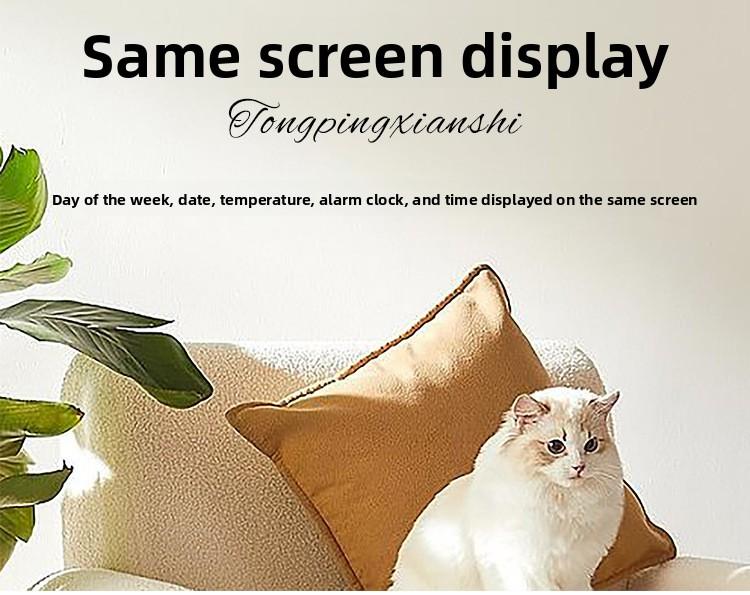 Large Display Digital LED Wall Clock Battery Operated with Temperature Date Weekday Display Adjustable Brightness Alarm Timer Modern Hanging Table Clock for Living Room Bedroom Home Decor