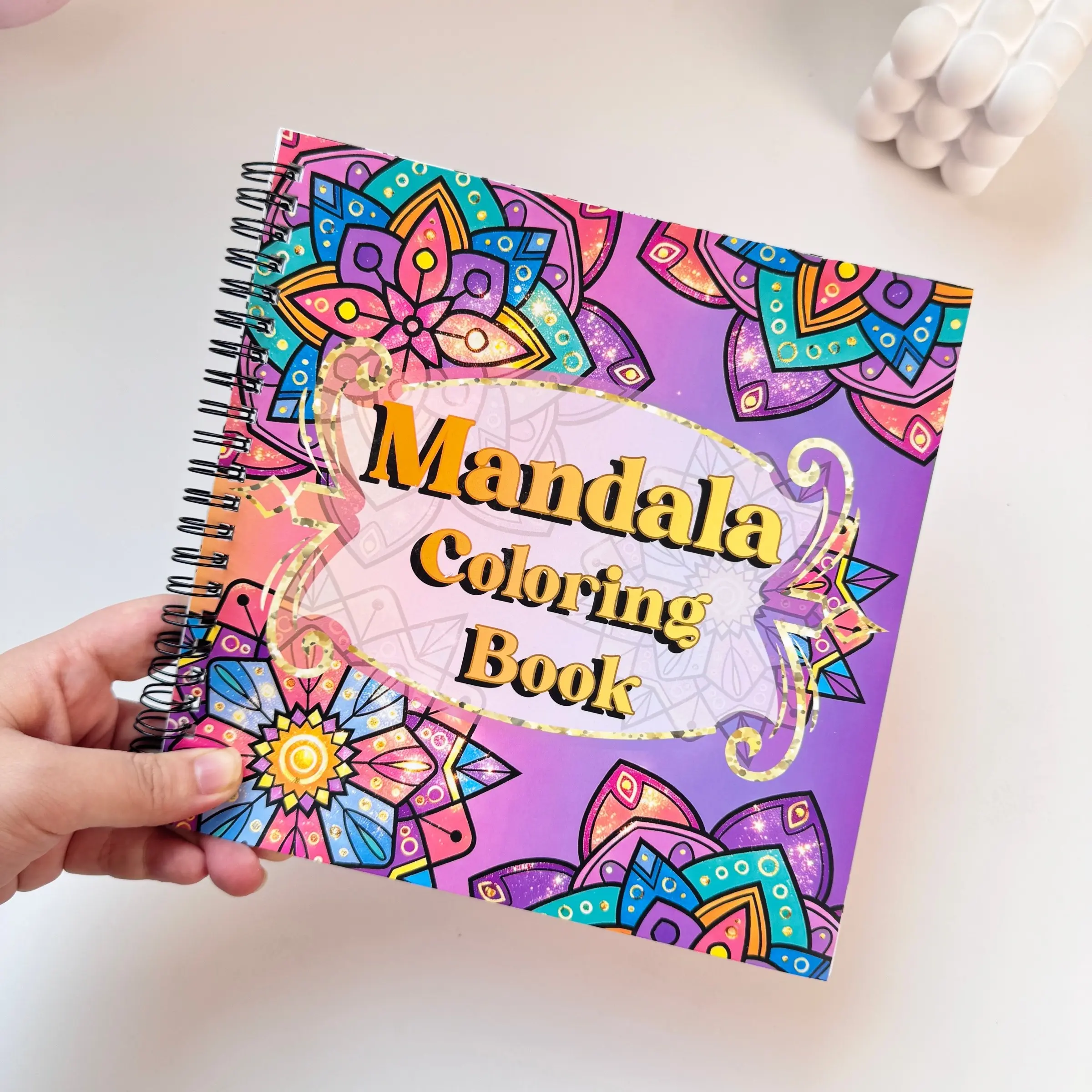 Mandala Theme Coloring Book for Teens, Stress Relief Art Journal, 30 Pages with Encouraging Quotes, Creative Doodle Notebook