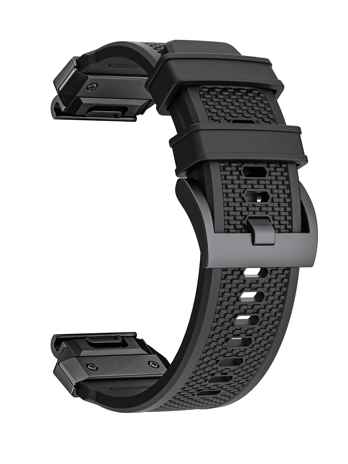 Outdoor Sport Stainless Steel Rubber Strap, For Garmin QuickFit 22/26mm Replacement Watch Band, Compatible with Fenix 8/7/7X/7S/6/6X/6S, Epix, Enduro, Instinct, Durable, QuickFit Easy Install, Gym Outdoor Daily Wear, Unisex, 1PC