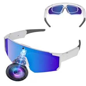Smart Sport Sunglasses, Sunglasses with cameras, AI Smart Glasses with 8MP Camera, 1200P Video Recording, 4GB Memory Build-in, Build-in Myopia Frame, Bluetooth Call, Music Control, AI Translation, 260Mah Battery, IP64 Waterproof, Cycling Glasses