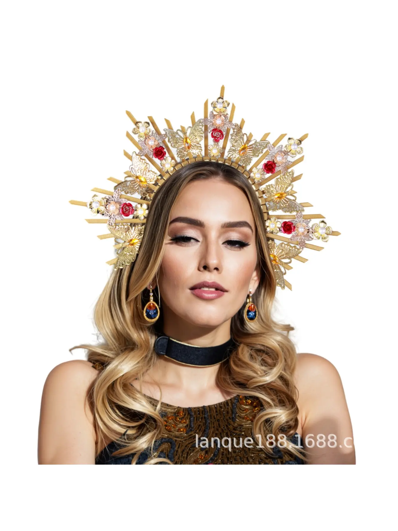European and American Goddess Crown Tiara Bridal Headpiece Wedding Birthday Clothing Catwalk Photo Madonna Halo Headband Accessories