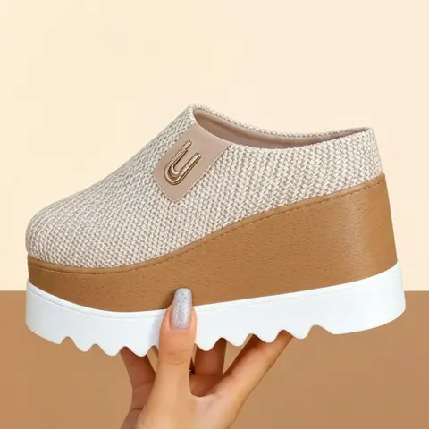 Women's Fashion Thick Sole Slip-On Shoes, Slip Ins Shoes, Casual Fashion Shoes, Comfortable and Stylish Footwear, Perfect for Daily Wear, Trendy and Versatile Design