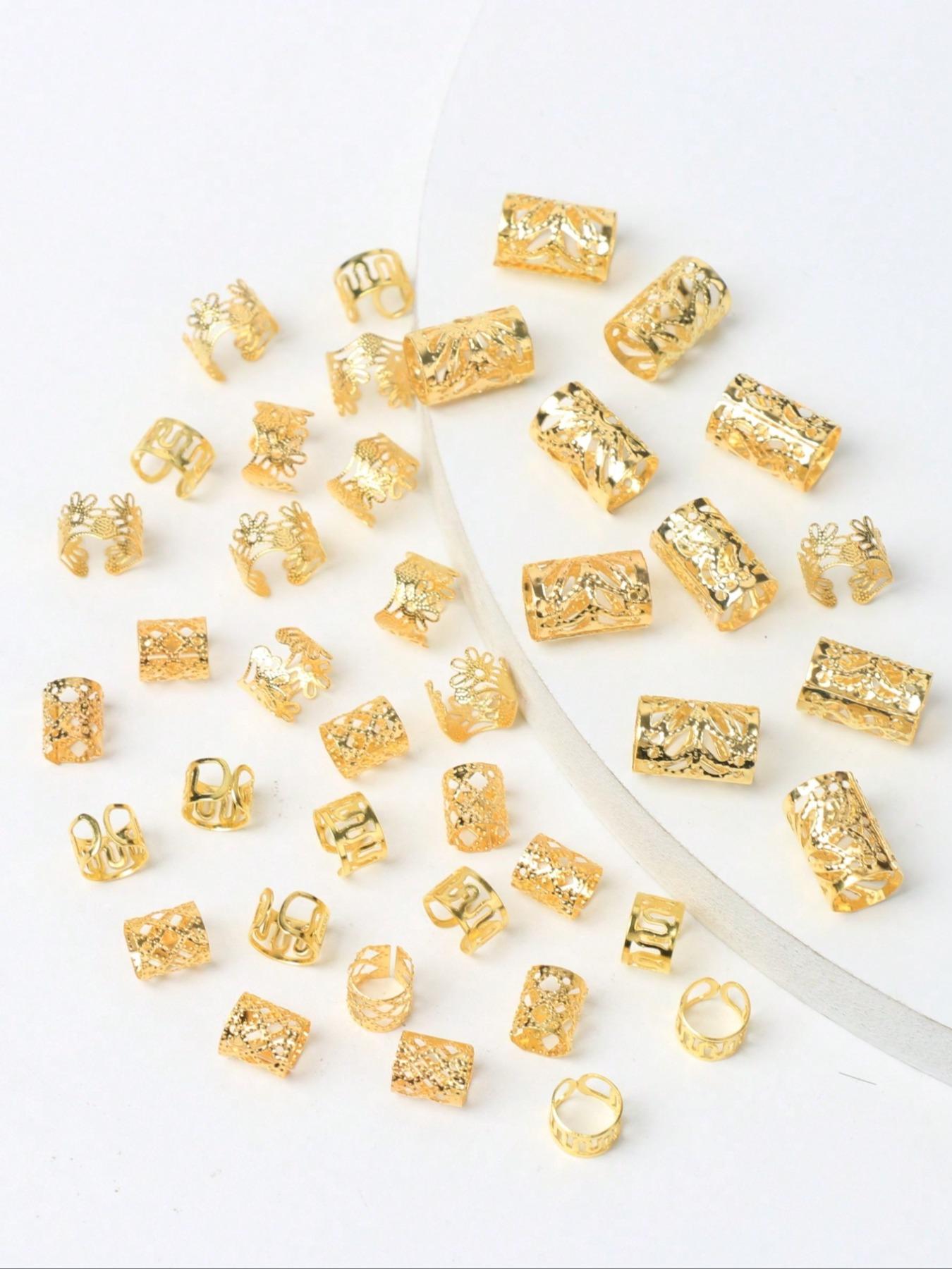 2024 Summer Hollow Out Design Mixed Style Hair Ring (40pcs), Fashionable Dreadlock Hair Accessories for Women & Girls, Trendy All-match & Exquisite Hair Accessories for Daily Wear