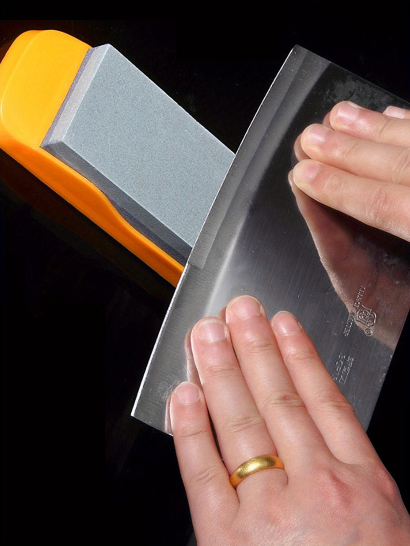 1 Piece Premium Double Sided Knife Sharpening Stone - Durable Highly Abrasive Knives with Non-Slip Base - Easy to Sharpen Knives with Precision for Home Kitchens and Food Trucks