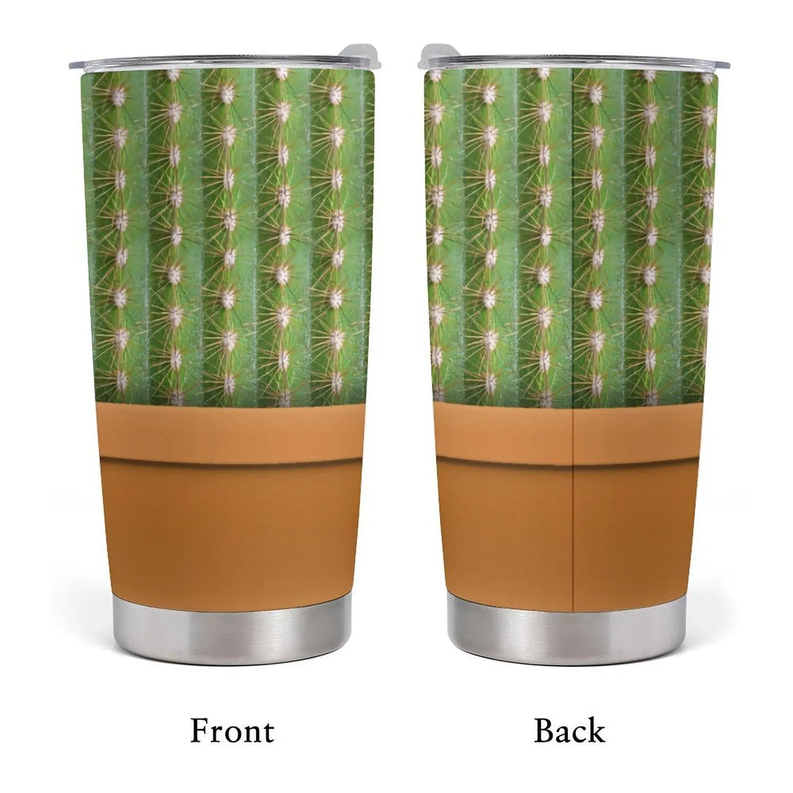 Cactus Pot Illustration 20oz Tumbler, Unique Plant Themed Insulated Travel Cup