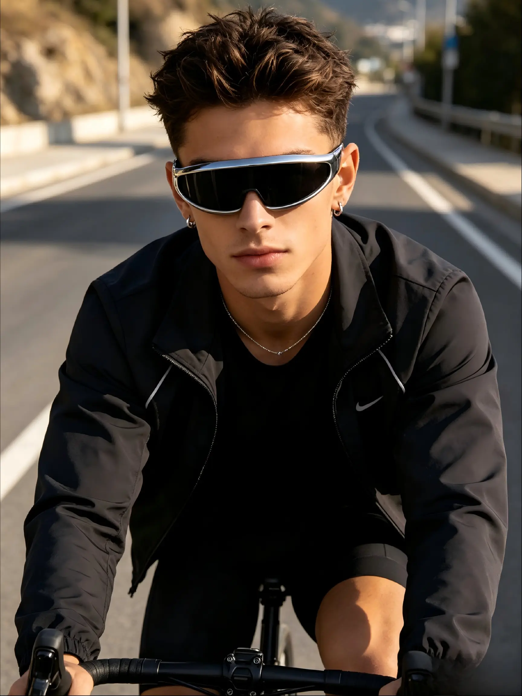 New European and American Dolphin Glasses, Outdoor Sports Cycling Goggles, Futuristic Y2K Fashion Eyewear, 1pc Trendy Protective Sunglasses, Riding Glasses