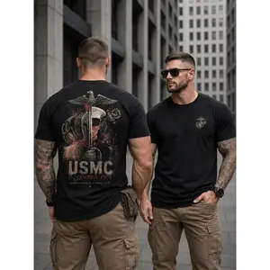 USMC Semper Fi Shirt, United States Marine Corps Veteran Tee, Patriotic Military Graphic T-Shirt, Honor Courage Commitment Shirt, Marine Veteran Gift for Men