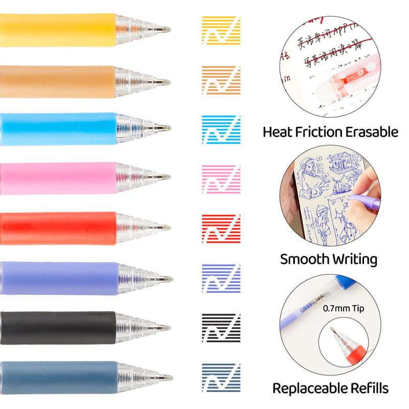 【Christmas Gift】Erasable Color Gel Pen Set, 12/24/36pcs Flexible Thin Head Click Pen, Suitable for Students, Teachers, Artists, Suitable for Drawing, Writing, Planning