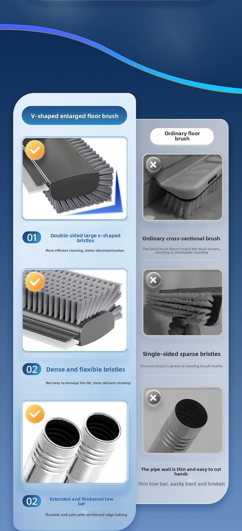 Floor brush gap brush toilet bathroom household wiper board cleaning tile floor brush outdoor