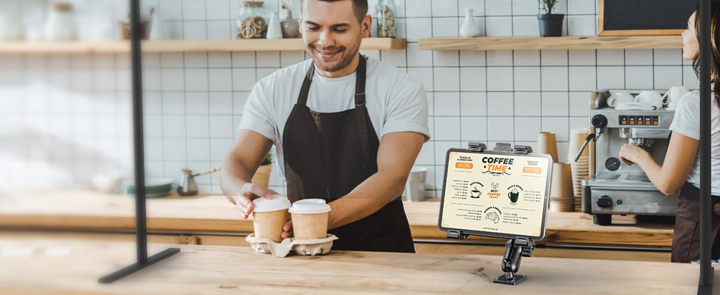 OHLPRO Truck Tablet Mount, Heavy-Duty iPad Holder, Suitable for 360-Degree Drilled Base ° Adjustable 2-level arm car mount, suitable for all 7inch - 11.5inch iPad Pro, Mini, Samsung tablets, Nexus, ideal for desktops, walls, buses, etc