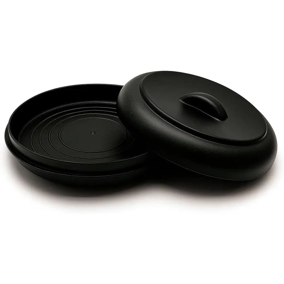 Microwavable Insulated Plastic Tortilla Warmer Keeper with Lid, Dishwasher Safe Tortilla Holder for Home and Restaurant Use Black
