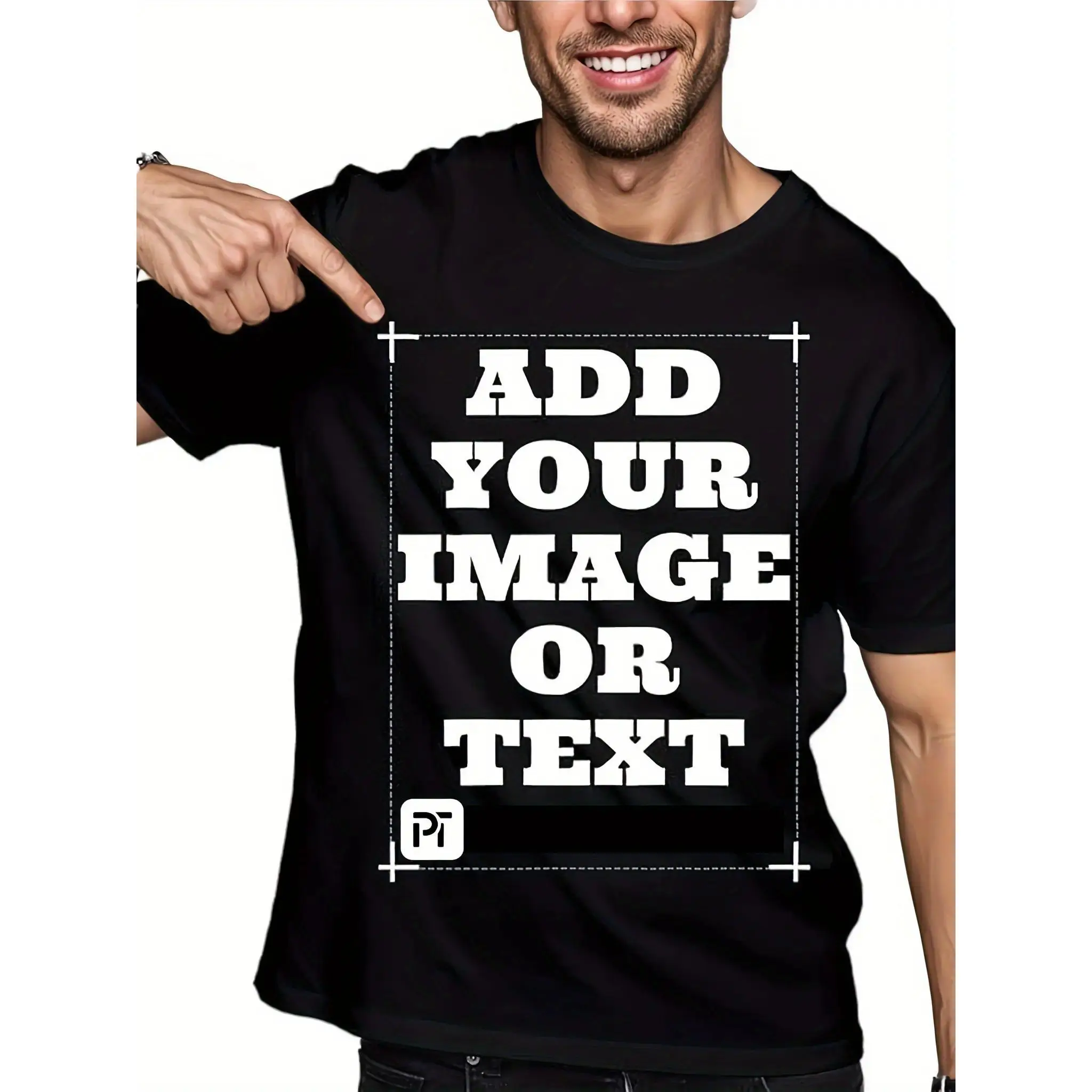 Men's Relaxed Short-Sleeve Round Neck Graphic Tee Design T-Shirt - Personalized with Photo/Text/Logo, Durable Lasting Print, Ideal for Outdoor Parties