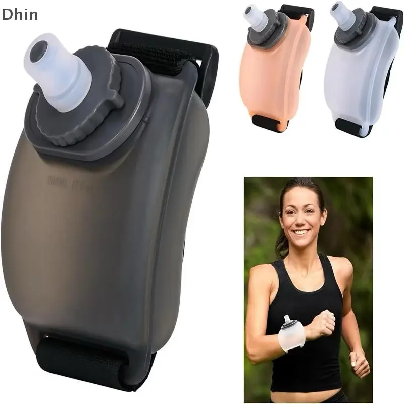 200ml Running Handheld Water Bottle with Adjustable Wrist Strap Lightweight Hydration Bottle for Jogging Marathon Cycling and Fitness