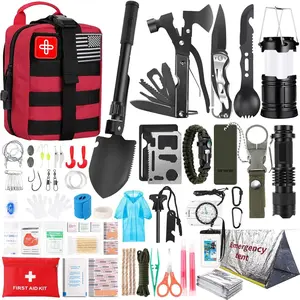 Survival Kit, Gifts  Men Women Teen Boys, 252 pcs Survival Gear and Equipment Mini First Aid Kit  Car Home, Emergency Kit with Molle System  Earthquake, Outdoor Adventure, Car Travel