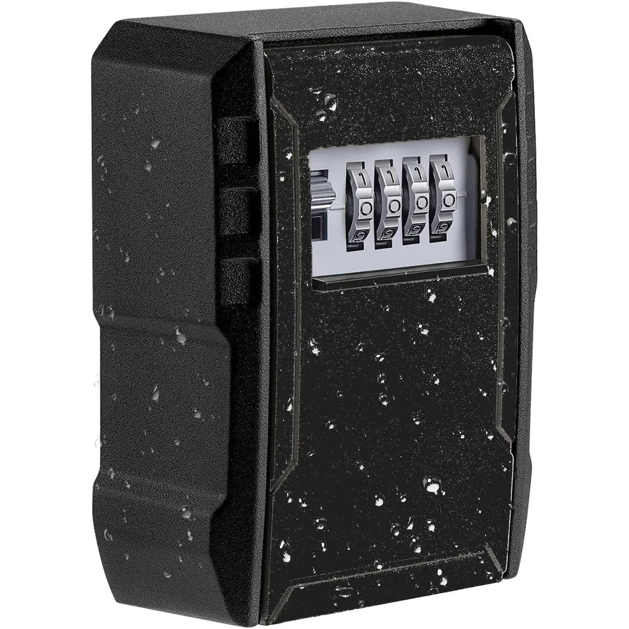 Upgraded Extra-Large Capacity Wall-Mount Key Safe, Weatherproof Lock Box for Car Fobs, House Keys, Indoor/Outdoor Use (1 Pack, Black)