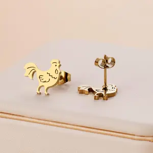 316L Stainless Steel Rooster Stud Earrings for Women