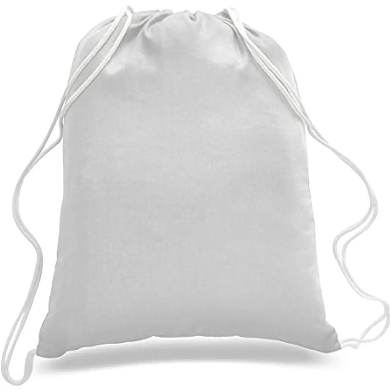 6-Pack Cotton Canvas Drawstring Backpacks: Blank, Plain, Reusable Cloth, 14" W x 18" H