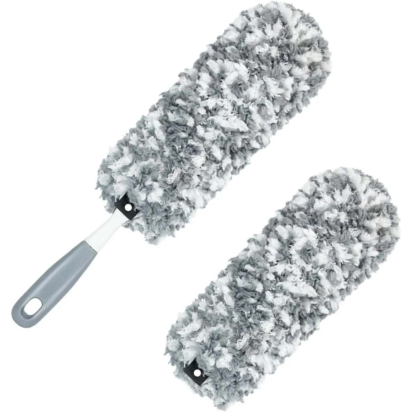 Microfiber Duster with Extra Washable and Reusable Duster Head for Household Cleaning, Gray
