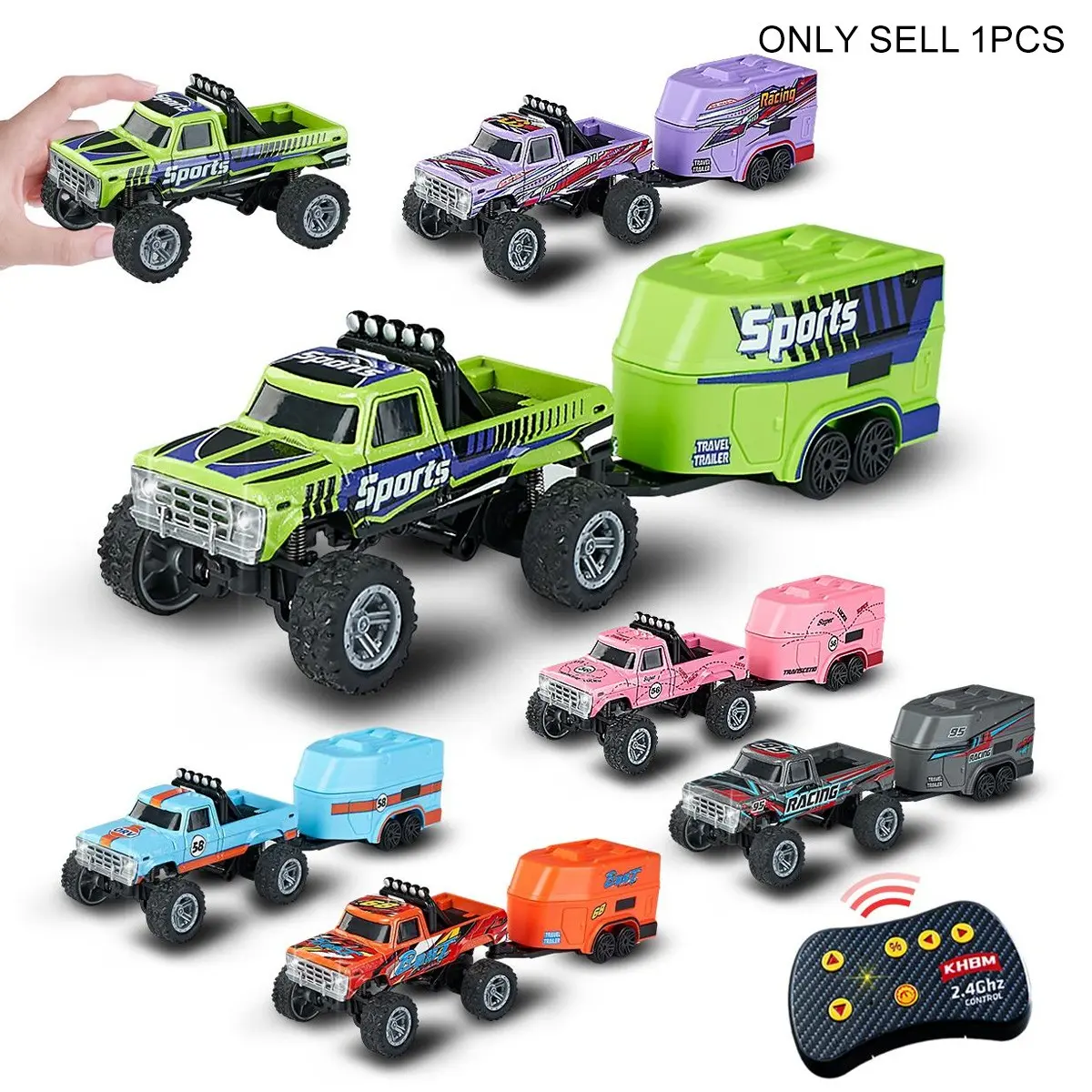 1:64 Scale Remote Control Car with Cargo Box, Directional Control, Lights, Suitable for Ages 6+, Perfect Holiday Gift Choice