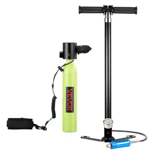 VEVOR Mini Scuba Tank, 0.5L Portable Diving Tank for Underwater Breathing, Reusable Lung Diving Cylinder up to 10 Minutes Dive Time, Emergency Rescue Pony Bottle with Pump, Bag, Lanyard for Snorkelin