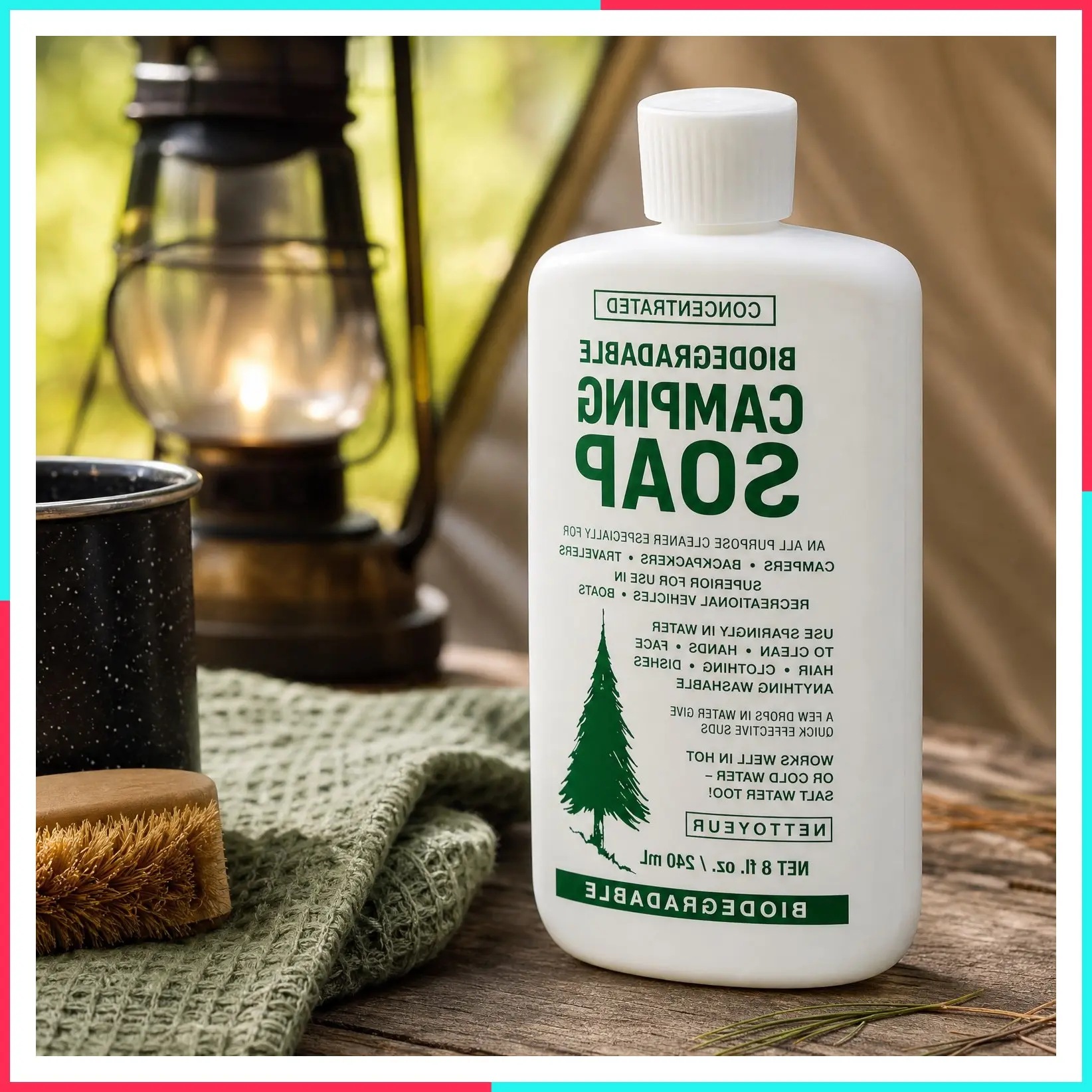 Premium Biodegradable Camping & Backpacking Soap - All-Purpose Natural Cleanser for Dishes, Clothes & Personal Care