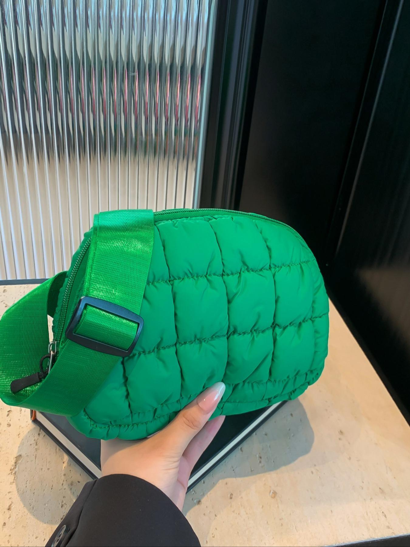 Women's Solid Color Quilted Puffer Chest Bag, Fashionable Soft Sling Bag with Adjustable Bag Strap, Casual Mini Bag for Exercise, Running, Travel, Hiking