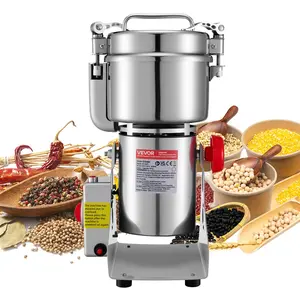 Fathersdaygift VEVOR Electric Grain Mill Grinder, 1.8 lbs Commercial Spice Grinders, High Speed 2100W Stainless Steel Pulverizer Powder Machine, for Dry Grains, Spices, Cereals, Coffee, Corn Pepper, Swing Type