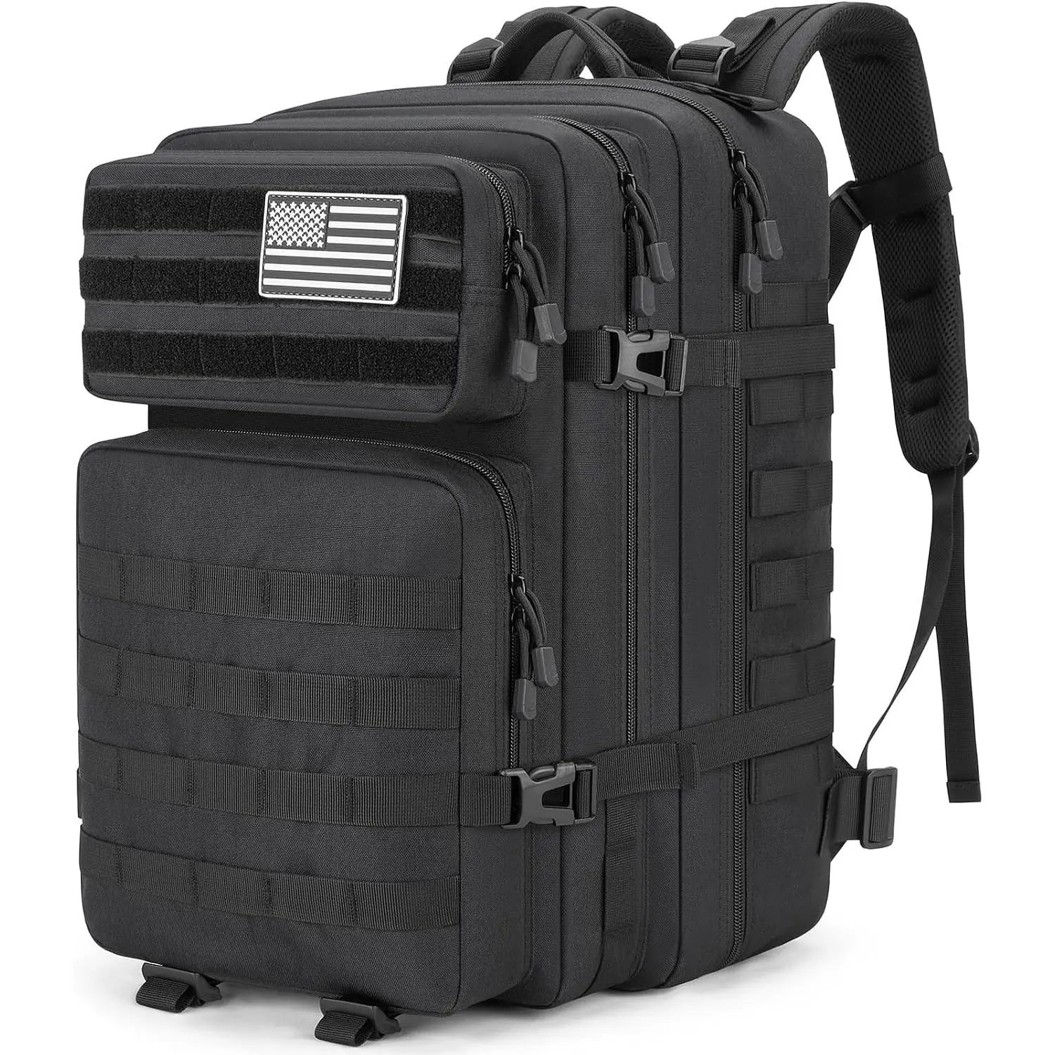 45L Large Tactical Backpack Military MOLLE 3 Day Bug Out Bag |   Water Resistant, Heavy Duty Fabric, MOLLE System, Multi Compartment, for Hiking Camping Hunting Fishing