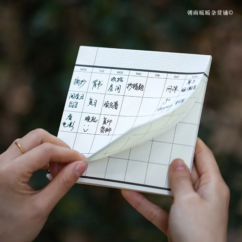 Simple Memo Pad Notebook, Tear-Off Student Study Weekly Planner, Self-Discipline Check-In Book, Compact Diary for Daily Planning, Daily To Do List Notepad
