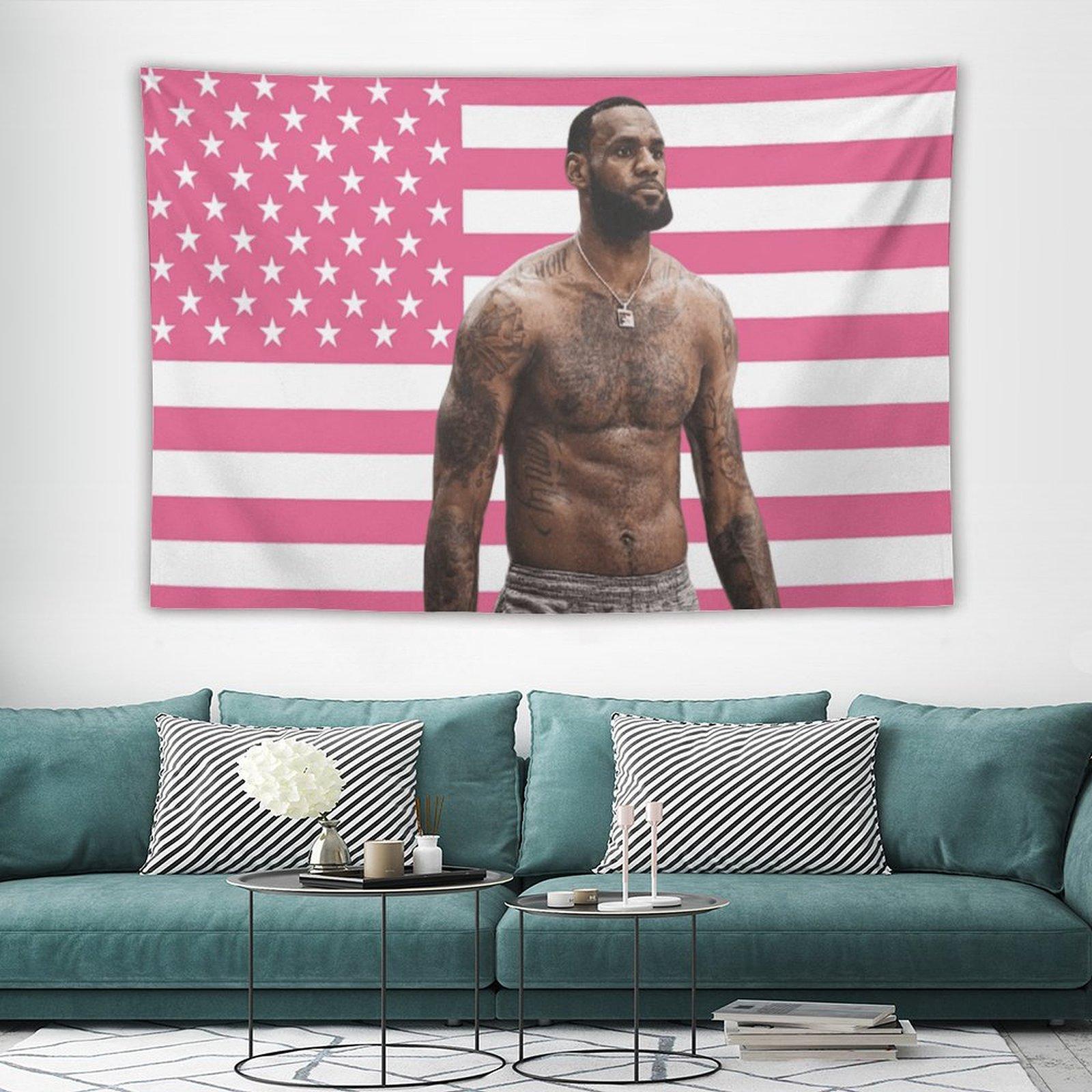 LeBron Art James wall tapestry poster for college dorm cave bedroom living room office party decoration gift