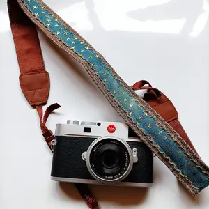 Vintage Denim Gold Star Adjustable Camera Strap, Soft Shoulder Neck Belt, Suitable for Dslr Micro Single Lens Cameras, Binoculars, Crossbody Bags