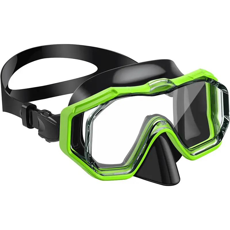 Three Window Clear Lens Silicone Snorkel Diving Mask Adjustable Head Strap Anti Fog Transparent Goggles Custom Prescription Friendly For Kids Pool Beach Swimming Training