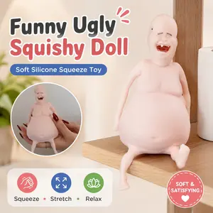 Rene Light Head Squishy Fun Ugly Doll, Ceramic Figure Ornament, Funny Silicone Handmade Toy, Unique Decorative Item, Perfect Gift Idea